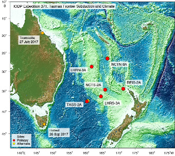 In corso la spedizione IODP 371 Tasman Frontier Subduction Initiation and Paleogene Climate